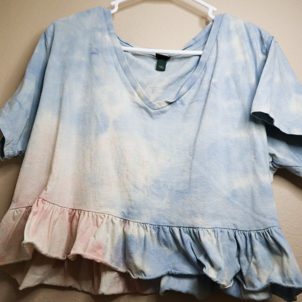 Tie Dye Peplum Crop Top